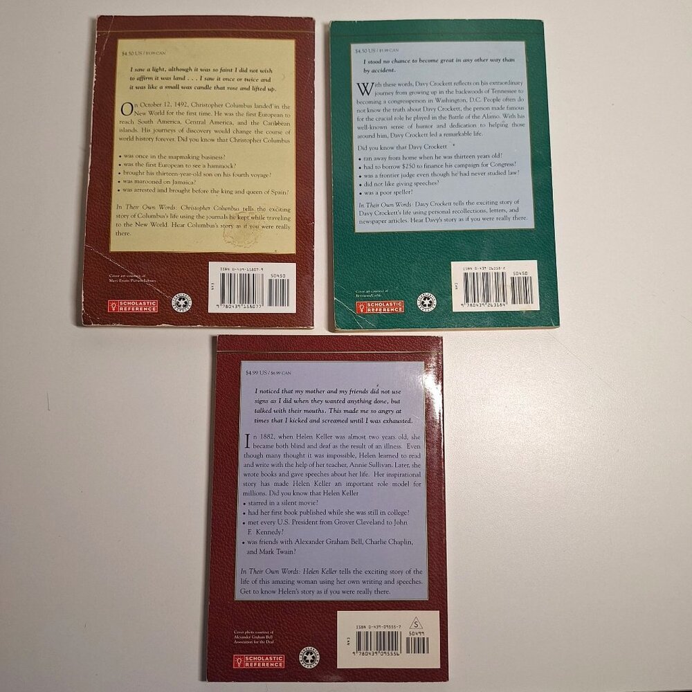 In Their Own Words Biographies Scholastic 7 Chapter Book Lot Revere Franklin - Picture 8 of 10